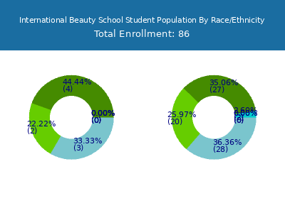International Beauty School 2025 Student Population by Gender and Race chart
