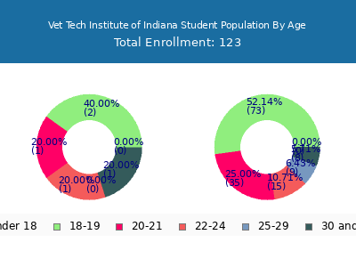Vet Tech Institute of Indiana 2024 Student Population Age Diversity Pie chart