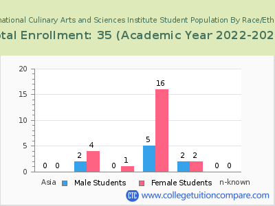 International Culinary Arts and Sciences Institute 2023 Student Population by Gender and Race chart