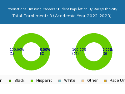 International Training Careers 2023 Student Population by Gender and Race chart