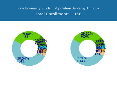 Iona University 2025 Student Population by Gender and Race chart