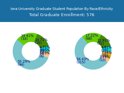 Iona University 2025 Graduate Enrollment by Gender and Race chart