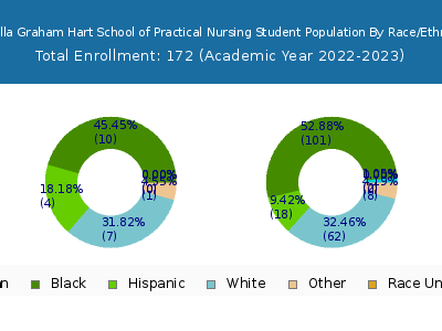 Isabella Graham Hart School of Practical Nursing 2023 Student Population by Gender and Race chart