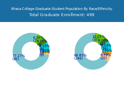 Ithaca College 2025 Graduate Enrollment by Gender and Race chart