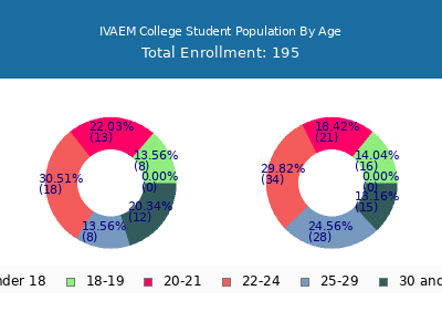 IVAEM College 2024 Student Population Age Diversity Pie chart