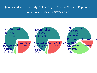 James Madison University 2023 Online Student Population chart