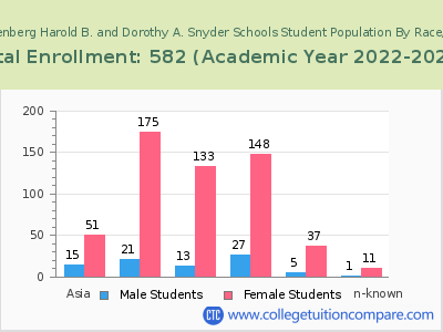 JFK Muhlenberg Harold B. and Dorothy A. Snyder Schools 2023 Student Population by Gender and Race chart