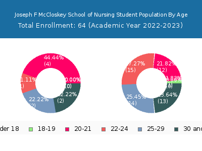 Joseph F McCloskey School of Nursing 2023 Student Population Age Diversity Pie chart