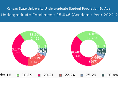 Kansas State University 2023 Undergraduate Enrollment Age Diversity Pie chart