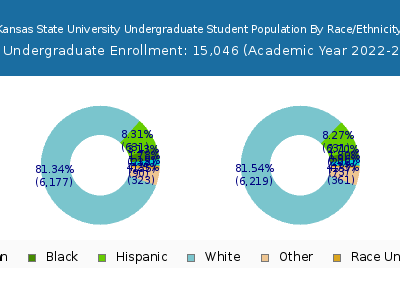 Kansas State University 2023 Undergraduate Enrollment by Gender and Race chart