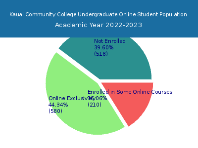 Kauai Community College 2023 Online Student Population chart