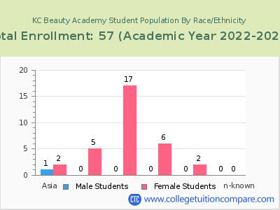 KC Beauty Academy 2023 Student Population by Gender and Race chart