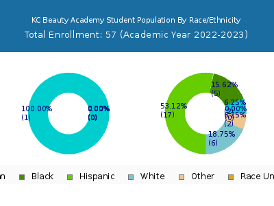 KC Beauty Academy 2023 Student Population by Gender and Race chart