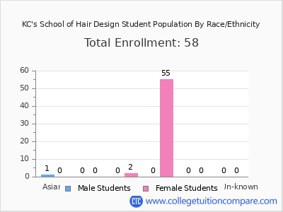 KC's School of Hair Design 2025 Student Population by Gender and Race chart