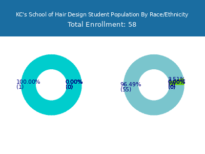 KC's School of Hair Design 2025 Student Population by Gender and Race chart