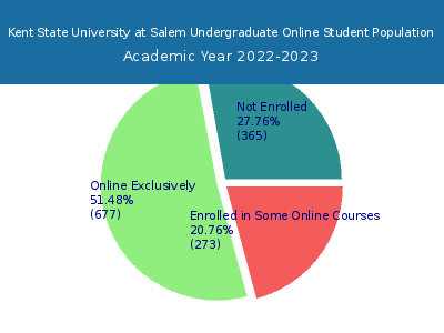 Kent State University at Salem 2023 Online Student Population chart