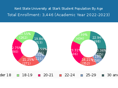 Kent State University at Stark 2023 Student Population Age Diversity Pie chart