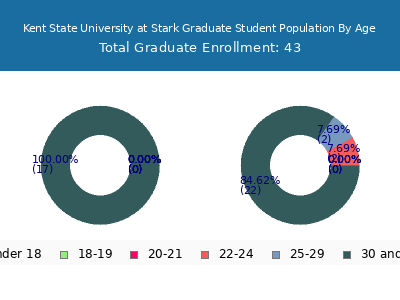 Kent State University at Stark 2025 Graduate Enrollment Age Diversity Pie chart