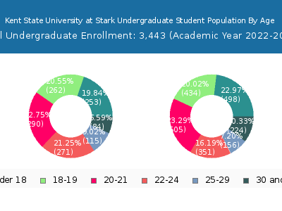 Kent State University at Stark 2023 Undergraduate Enrollment Age Diversity Pie chart