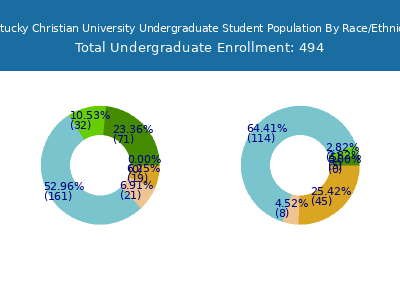 Kentucky Christian University 2025 Undergraduate Enrollment by Gender and Race chart