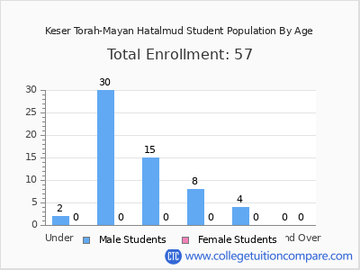 Keser Torah-Mayan Hatalmud 2024 Student Population by Age chart