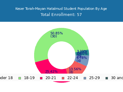 Keser Torah-Mayan Hatalmud 2024 Student Population Age Diversity Pie chart