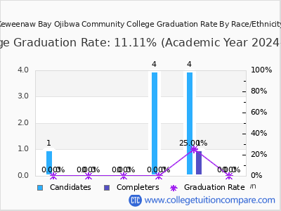 Keweenaw Bay Ojibwa Community College graduation rate by race