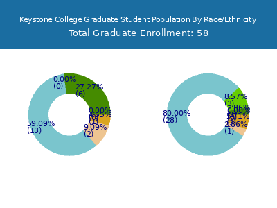 Keystone College 2025 Graduate Enrollment by Gender and Race chart
