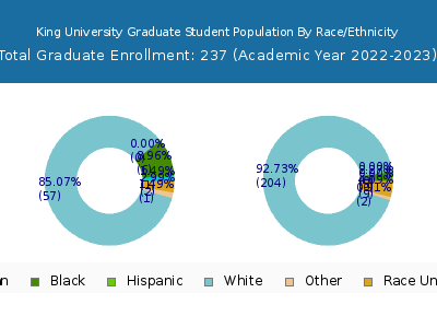 King University 2023 Graduate Enrollment by Gender and Race chart