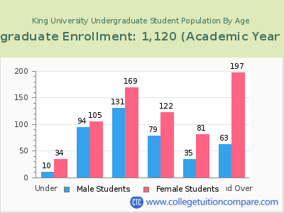 King University 2023 Undergraduate Enrollment by Age chart