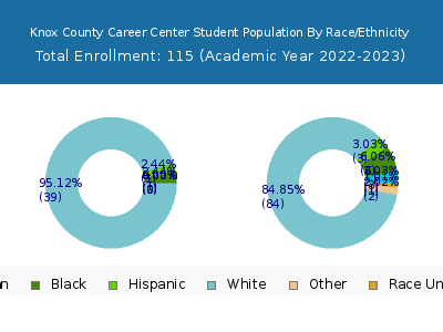 Knox County Career Center 2023 Student Population by Gender and Race chart