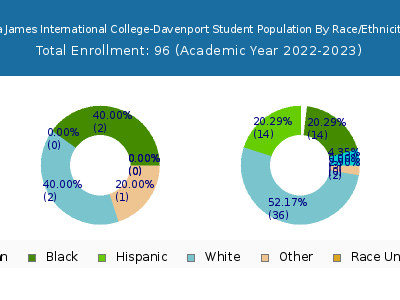 La James International College-Davenport 2023 Student Population by Gender and Race chart
