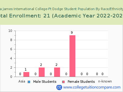 La James International College-Ft Dodge 2023 Student Population by Gender and Race chart