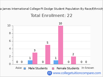 La James International College-Ft Dodge 2025 Student Population by Gender and Race chart