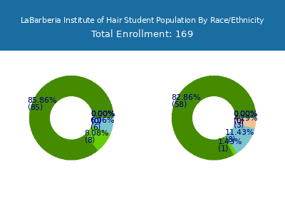 LaBarberia Institute of Hair 2025 Student Population by Gender and Race chart