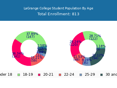 LaGrange College 2025 Student Population Age Diversity Pie chart