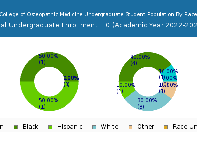 Lake Erie College of Osteopathic Medicine 2023 Undergraduate Enrollment by Gender and Race chart