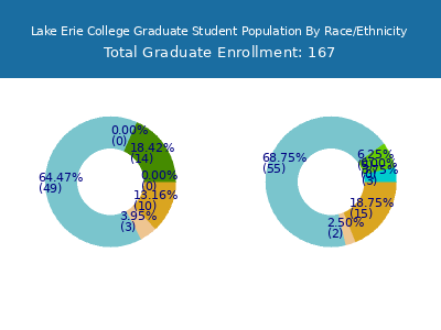 Lake Erie College 2025 Graduate Enrollment by Gender and Race chart