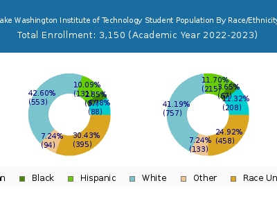 Lake Washington Institute of Technology 2023 Student Population by Gender and Race chart