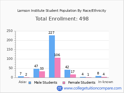 Lamson Institute 2025 Student Population by Gender and Race chart
