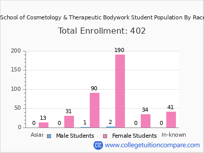 Lancaster School of Cosmetology & Therapeutic Bodywork 2025 Student Population by Gender and Race chart