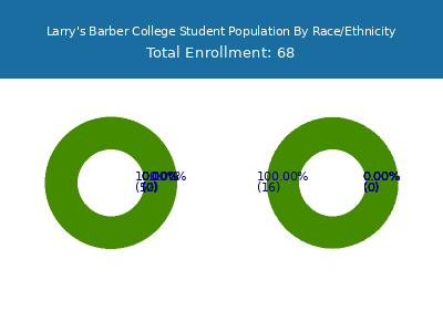 Larry's Barber College 2025 Student Population by Gender and Race chart
