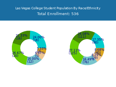 Las Vegas College 2025 Student Population by Gender and Race chart