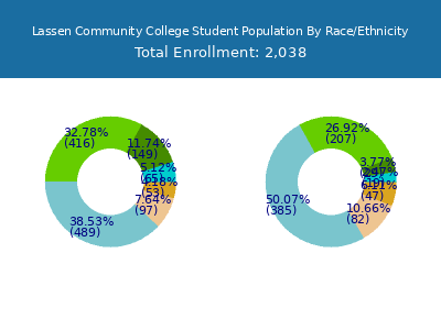 Lassen Community College 2025 Student Population by Gender and Race chart