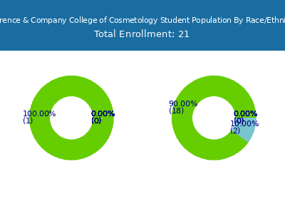 Lawrence & Company College of Cosmetology 2025 Student Population by Gender and Race chart