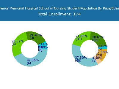 Lawrence Memorial Hospital School of Nursing 2025 Student Population by Gender and Race chart