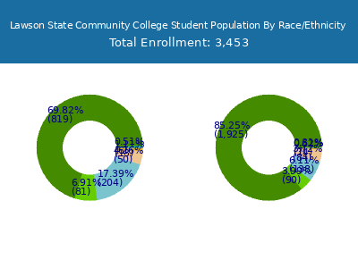 Lawson State Community College 2025 Student Population by Gender and Race chart