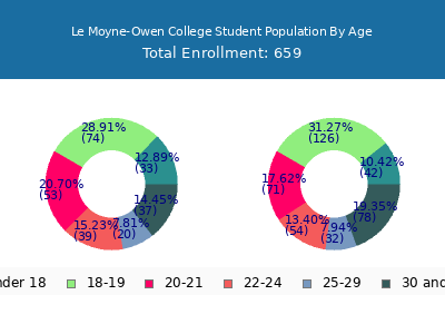 Le Moyne-Owen College 2025 Student Population Age Diversity Pie chart