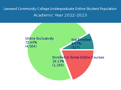 Leeward Community College 2023 Online Student Population chart