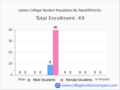 Leston College 2025 Student Population by Gender and Race chart